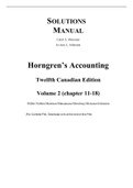Horngren's Accounting, Volume 2, 12th Canadian Edition, 12e Miller-Nobles, Mattison, Ella Mae Matsumura, Mowbray, Meissner, Jo-Ann Johnston (Solution Manual)