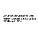 DHCP Exam Questions with correct Answers Latest Update 2023 Rated 100%
