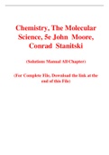 Chemistry, The Molecular Science, 5e John  Moore, Conrad  Stanitski (Solution Manual)
