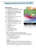 Psychiatric Mental Health Nursing 8th edition by Shelia Videbeck Test Bank , All Chapter Covered 1-24 | Complete Guide A+
