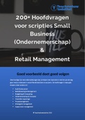 200+ Hoofdvragen voor hbo scripties Small Business (Ondernemerschap) & Retail Management