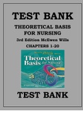 TEST BANK FOR THEORETICAL BASIS FOR NURSING 3RD EDITION MCEWEN WILLS