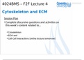 F2F Lecture Cytoskel-ECM Cell-Cell Interactions