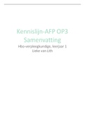 Samenvatting kennislijn AFP & VPK, OP3 leerjaar 1