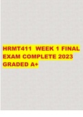 HRMT411 WEEK 1 FINAL EXAM COMPLETE 2023 GRADED A+