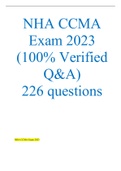 NHA CCMA Exam 2023 (100% Verified Q&A) 226 questions