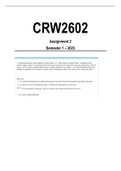 CRW2602 Assignment 2 Semester 1 Year 2023