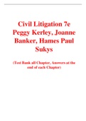 Civil Litigation 7e Peggy Kerley Joanne Banker Hames Paul Sukys (Test Bank)