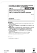 Btec Information Technology Unit 2 Past Paper 2022 Part A