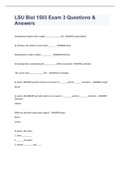 LSU Biol 1503 Exam 3 Questions & Answers