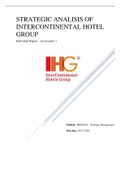Strategic Management TH60101E - STRATEGIC ANALISIS OF INTERCONTINENTAL HOTEL GROUP A1