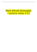 Mark-klimek-lectures notes National Council Licensure Examination (NCLEX) and Exam Test Bundle 