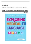 Test Bank - Exploring Medical Language, 10th Edition (LaFleur Brooks, 2018), Chapter 1-16 | All Chapters