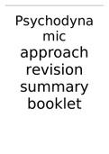 A summary booklet on the psychodynamic approach for WJEC AS level