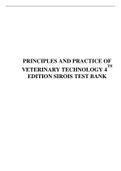 TEST BANK FOR PRINCIPLES AND PRACTICE OF VETERINARY TECHNOLOGY 4TH EDITION SIROIS