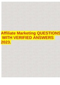 Affiliate Marketing QUESTIONS WITH VERIFIED ANSWERS 2023.