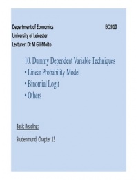 Econometric Lecture Notes (10)