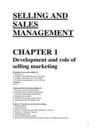 Selling and Sales Management Summary