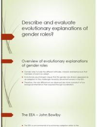 Evolutionary Explanations of Gender Roles 