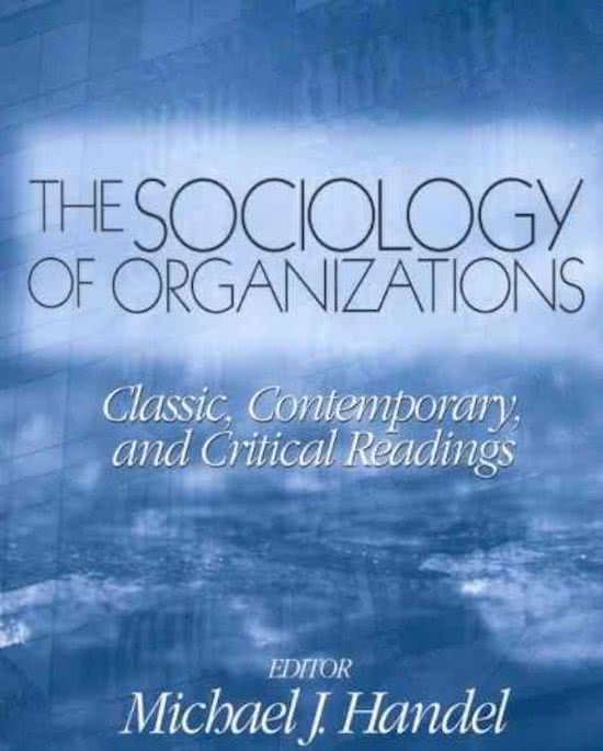 Hoorcollege en literatuur samenvatting organisatietheorie - bestuurskunde jaar 1