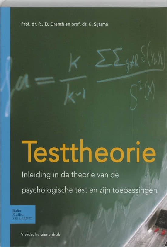 Samenvatting Testtheorie -  PB1502 Test- en toetstheorie (PB1502)