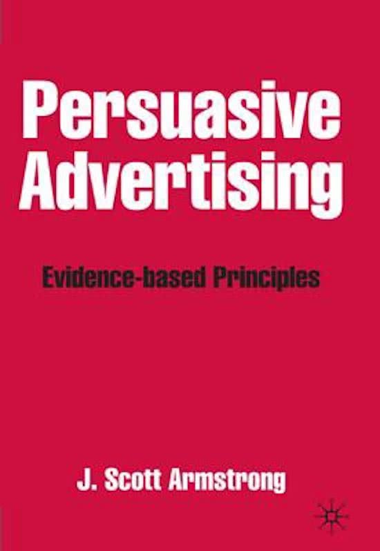 Samenvatting   Advertisement and Communication (BMME053), Persuasive advertising