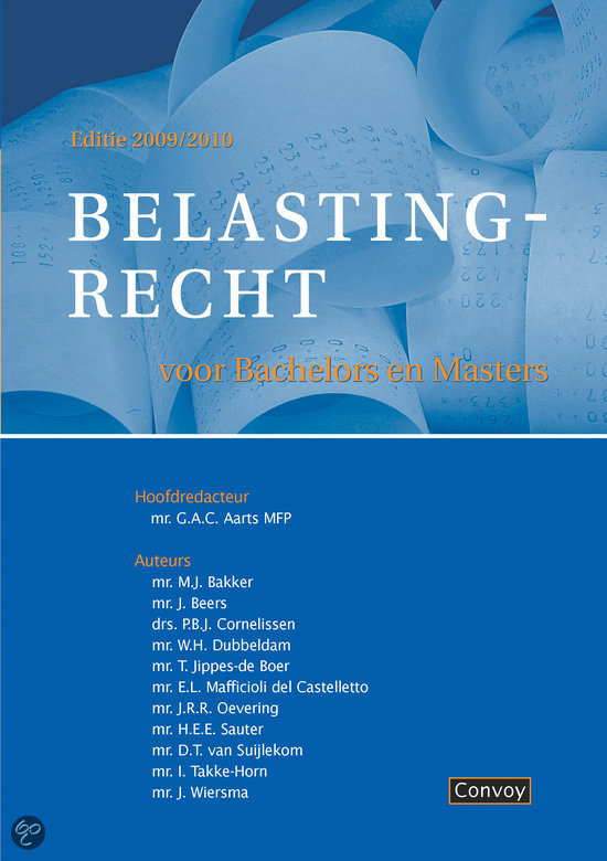 Belastingrecht Bachelors / 2009-2010 / deel Theorieboek