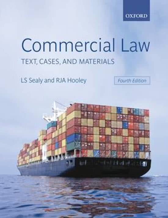 Commercial law full note on the book written by Sealy and Hooley
