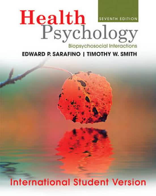 SOLUTIONS MANUAL for Health Psychology: Biopsychosocial Interactions 8th Edition by Edward Sarafino and Timothy Smith. ISBN-13 978-1118425206 (All 15 Chapters)