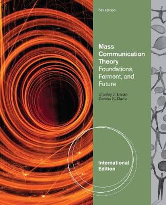 Mass Communication Theory, Baran & Davis