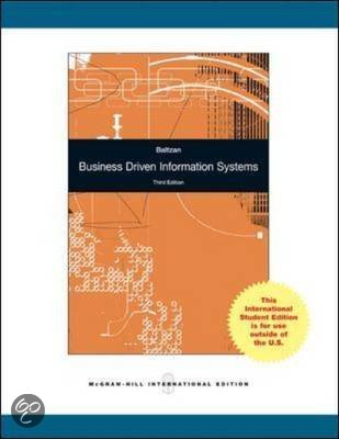 TEST BANK FOR BUSINESS DRIVEN INFORMATION SYSTEMS 5TH EDITION BY BALTZAN.