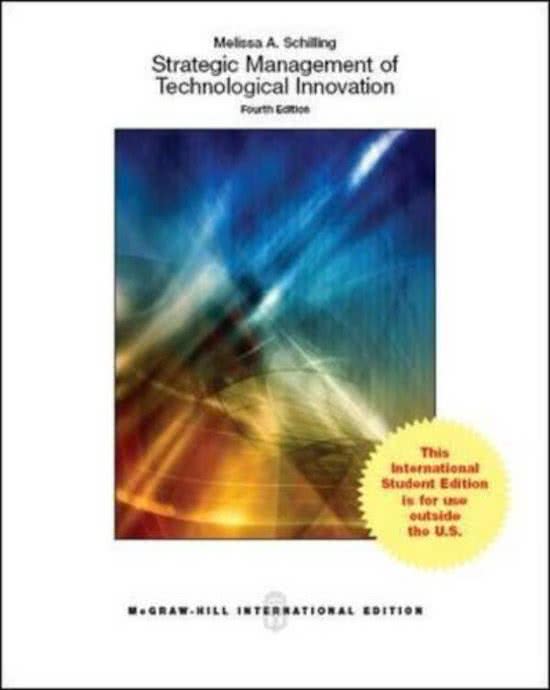 Summary Strategic Management of Technological Innovation 