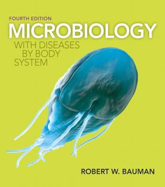 Test Bank For Microbiology with Diseases by Body System 5TH Edition, Bauman | Complete Chapters 1-26 | 100% Verified