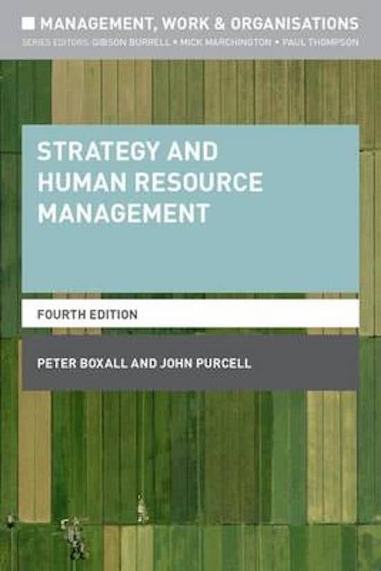 summary Strategy and Human Resource Management 