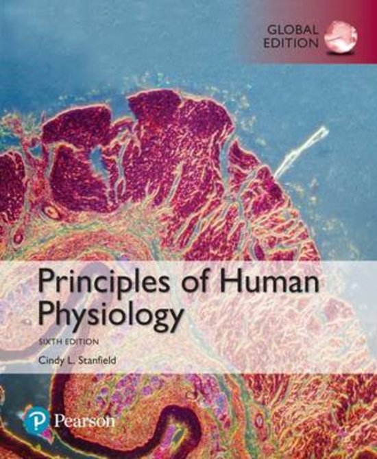 TEST BANK FOR PRINCIPLES OF HUMAN PHYSIOLOGY 6TH  EDITION BY CINDY L. STANFIELD ALL CHAPTERS COVERED 1-24 GRADED A+ 2023-2024